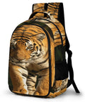 Wild Rock Tiger Printed Backpack for Men and Women, Large Capacity Daypack, Durable Polyester, featuring a tiger design front view
