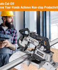 Powerful 10 Amp Portable Band Saw With Lightweight Aluminum Base 5 Inch Deep Cut Variable Speed, shown with a metalworking project