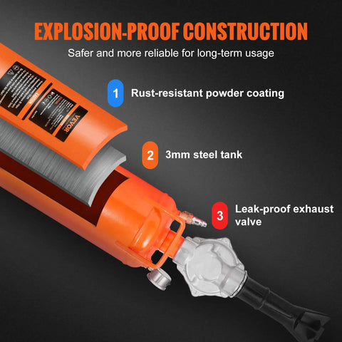 All Purpose Tire Seater And Inflator Tool 8 L Portable Air Blaster with explosion-proof features and durable materials