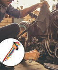 Awesome 9pc Colored L Shaped Hex Key Wrench Set With Long Arm Ball End Design. on motorcycle repair