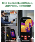 Thermal Imaging Camera With Laser Pointer And IntellFault Scene Detection For Fast Water Leak And Insulation Gap Scans displayed
