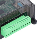 12 Inputs 8 Outputs DC12V Programmable Logic Controller Module with green connector, showcasing easy plug and play installation.