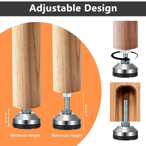 Heavy Duty M12 Leveling Feet Set Offering Rock Solid Stability For Cnc Machines And Workbenches Built Tough To Handle 3200 Lbs adjustable design with nut and bolt for height adjustment.