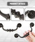 Close-up of Vintage Style Dark Antique Bronze Large Drop Bail Drawer Pulls 140mm Hole Centers 2 Pack for dressers.