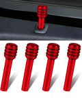 4 Piece Red Aluminum Alloy Car Door Lock Knobs, Interior Pull Pin Covers, Decorative Lift Bolts, Universal Cars And Trucks Hardware.