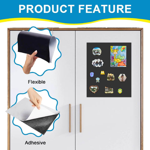 Non Magnetic Metal Sheets For Magnetic Receptive With Adhesive Backing Peel And Stick Steel Flexible 30 Mil Thick 8.5 By 11 Inches