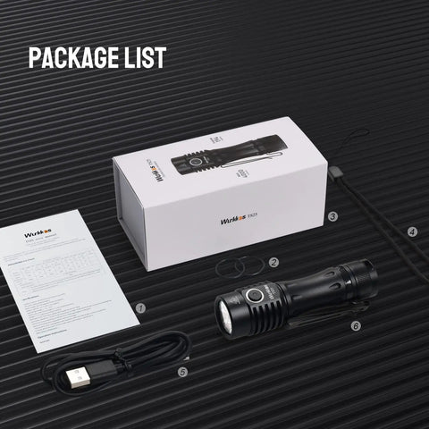 EDC Rechargeable Flashlight TS25 With 4000lm Output Four 519A LEDs RGB Aux Lights Anduril 2.0 Interface package contents