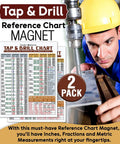 Top Shelf Magnetic Tap Drill Metric Conversion Chart Pack Of 2 At 8.5By11 Inches Strong Wall Mount shown with reference details.