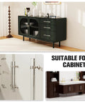 6 Pack Glass Cabinet Handles And Pulls For Cabinets And Drawers In Brushed Nickel installed on various kitchen and bathroom cabinets