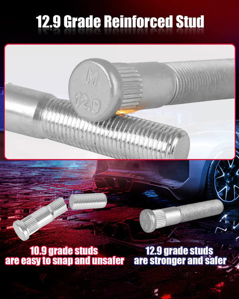 12.9 grade reinforced stud for 2 Inch 4x137 Wheel Spacers Set For UTVs And ATVs 4x137 Bolt Pattern 110mm Hub Bore 10x1.25 Studs 4 Pcs