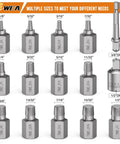 15 Piece Screw Extractor Set For Quick Removal Of Broken Rusted Screws Bolts And Studs Three Eighths Inch Drive Double Head Easy Out Design