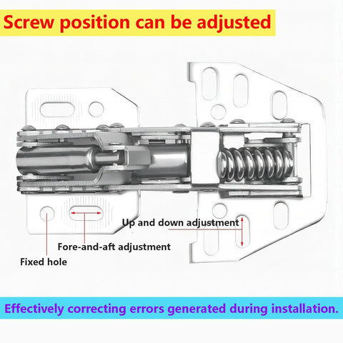 Qrity cabinet hinge (2 pcs) side view with spring-loaded lift-stay and soft-close mechanism; metal construction