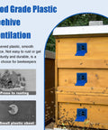 Wooden beehive with Beekeeping Bee Hive Entrance Gates Eight Pack Open And Close Entrance Reducers Durable Blue Beehive Ventilation.