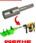 Earth Drill Adapter For Auger And Soil Drills With SDS Plus Chuck Compatible With Cordless And Corded Drills