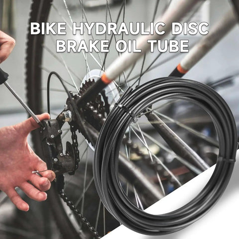 Beefy 5000mm Bike Hydraulic Disc Brake Hose Kit For Shimano BH59 System Black 16Ft in use on a bicycle