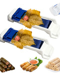 Lumpia Roller Machine For Fast Even Rolling And Easy DIY Lumpia Maker with grape leaf and filling, durable plastic, 2 pack