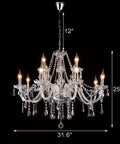 Dope Modern 12 Light K9 Crystal Chandelier Pendant Ceiling Light in European Style with clear glass drops