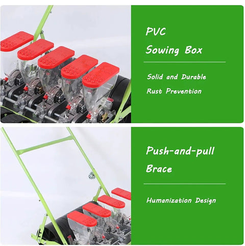 Handheld Manual Seed Sower For Vegetables With Precise Sowing, Adjustable Depth From 0 To 5 Cm, And Row Spacing, PVC sowing boxes