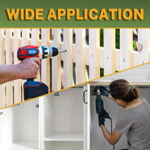 Person using Heavy Duty Modified Truss Head Wood Screws Size 8 X 3/4 Inch for outdoor fencing and indoor projects.