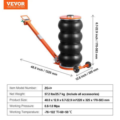 Heavy Six Ton Air Lift Jack With Quad Reinforced Pockets Hoisting Your Ride Up To Twenty Six Point Five Inches For Cars Trucks And SuVs Simple Swap Daily Driver Solution