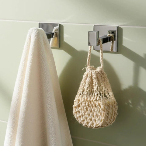 Square Coat Hook Set 2 Pack Stainless Steel Wall Mounted Self Adhesive No Drilling Towel And Robe Hooks mirror polished finish