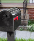 Outback Double Door Mailbox With Large Capacity For Mail And Packages Weather Tough Galvanized Steel Construction In Black, curbside view