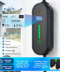 Portable Level 1 And 2 EV Charger For Tesla Models Y 3 X S Cybertruck With 16A 240V NEMA 6-20 Plug in operation display