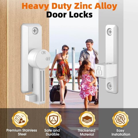 Barn Door Latch 90 And 180 Degree Sliding Latch for Privacy and Security in Bathrooms Garages Bedrooms Fences and Cabinets Zinc Alloy Construction Built Tough Moisture Proof Corrosion Resistant Hardware Easy Install White Finish
