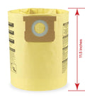 High Efficiency Disposable Vacuum Filter Bags For 5 To 8 Gallon Wet Dry Vacuums Straight Up No Sweat Debris Catcher yellow filter bag 11.5 inches