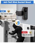 Anti Theft Doorbell Mount For Video Doorbell Second Gen No Drill Wall Bracket Keeps Your Camera Safe From Theft Not Obstruct Motion Sensor Mounting Accessory For House Apt Office White displayed in use and secure.