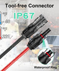 Close-up of waterproof connectors from 10 Ft 6 In 1 Solar To XT60 Anderson Extension Charge Cable Kit For DIY Solar Setups