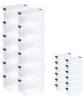 Heavy Duty Clear Plastic Storage Totes With Secure Latching Lids Hella Sturdy Bulk Bin Bundle For Home And Office Clutter Busting stacked.