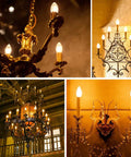 60 Watt Equivalent LED Candelabra Bulbs Dimmable Soft White 2700K 550LM B11 E12 Filament Style for Ceiling Fans and Chandeliers
