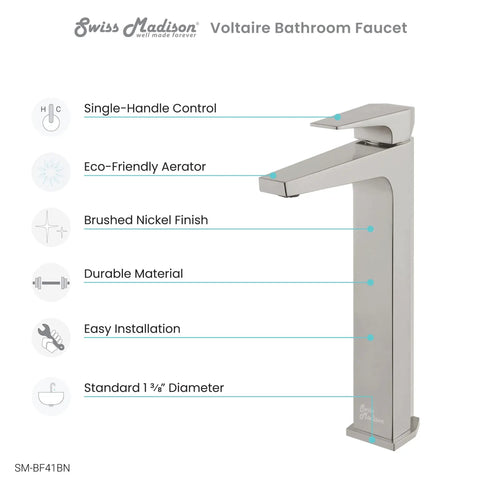 Single Hole Single Handle High Arc Bathroom Faucet In Brushed Nickel Easy One Hand Operation For Temperature And On Off Solid Brass Build