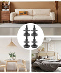Heavy Duty Adjustable Leveling Feet 4 Pack For Cabinets And Tables Protective Furniture Feet With Three-Eighth Inch Thread Rock Solid Support Up To Two Hundred Pounds Per Foot Keeps Surfaces Level And Wobble Free shown with furniture applications