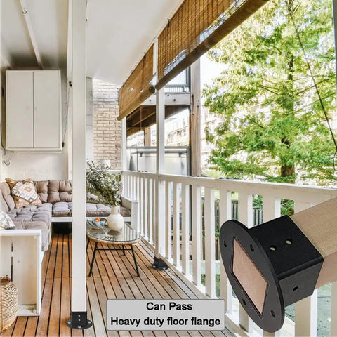 Two Pack Floor Flange Post Anchor Base 2x2 Heavy Duty Solid Square Fence Pole Base Black Wall Mount Brackets Kit For Deck Railing And Mailbox Universal Fit For 2x2 Posts And Enduring For Indoor Outdoor Use With Durable Powder Coat