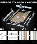 Hybrid Spoilboard Table Made Of Aluminum And MDF components arranged for 4040 Reno CNC Router, showing work area expansion kit