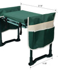 Foldable Garden Kneeler And Seat With Thick Pad Workhorse Heavy Duty Portable Gardening Stool with side tool pouches, steel frame
