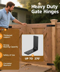 Killer Heavy Duty Gate Hinges With Screws Double Layer Steel Door Hardware Built Like A Tank Open Smooth As Butter For Your Backyard Setup And Handle The Daily Grind Like A Champ Today, shown on a wooden gate.