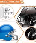 Pro Grade 81 Piece Football Helmet Repair Kit With Visor Clips J Clips Screws Nuts Washers And Screwdriver shown with helmets