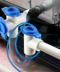 48 Inch Flexible Clean Out Pan Brush 3 Piece Set Soft Bristle Rod For AC And HVAC Condensate Drain Lines blue bristle brush in drain line.