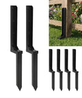 Built Tough Heavy Duty 11 Gauge Fence Post Repair Stakes Six Piece Black Kit displayed vertically for fence support.