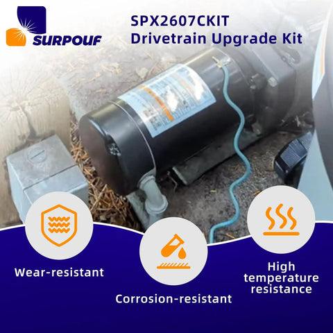 SPX2607CKIT with Drivetrain Upgrade Replacement Kit Fits Hayward Superpump Pumps 1 HP SP1600X DIY for noise reduction