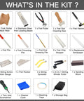 Contents of Pro Grade Guitar Luthier Fret Repair Kit With Neck Rest Fret Leveling Beam Puller Chip Stopper Slot Cleaning Saw