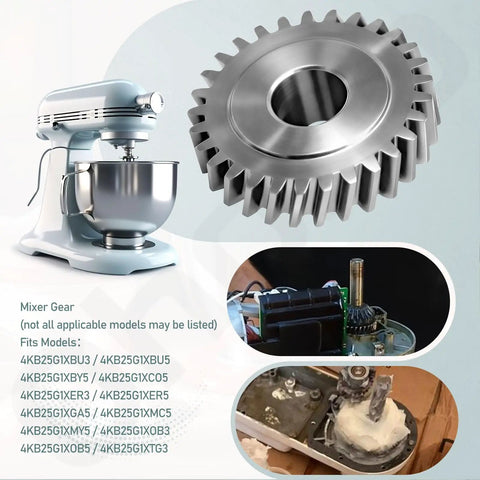 Worm Gear Replacement for Whirlpool and KitchenAid Stand Mixers 5 Quart and 6 Quart with Snap Ring 1.8 Ounce Grease and Thrust Bearing 9703445