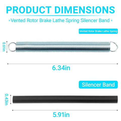 Vented Rotor Brake Lathe Spring Silencer Band Replacement For Ammco 9800 909800 438190 with product dimensions.