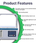 Automatic Tape Tying Machine With Foot Pedal Trigger And Optic Sensor For Produce Bagging Dual Mode Digital Display features display and design.