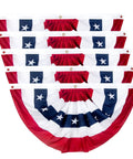 Big 2x4 Ft Pleated American Flag Bunting Half Fan Set Of 5 For Indoor Outdoor Red White Blue USA 4th Of July Memorial Day Decor