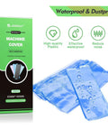 Close-up of JCONLY machine covers in packaging highlighting high-quality waterproof and dustproof plastic material.