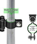 Heavy Duty Gate Hinges For Chain Link Fence Parts With Electroplated Finish And Removable Bolts For Wall Mount Fits One And Seven Eighths Inch Outer Diameter Posts Suitable For Farm And Fence Gates Black 2 Pack close-up
